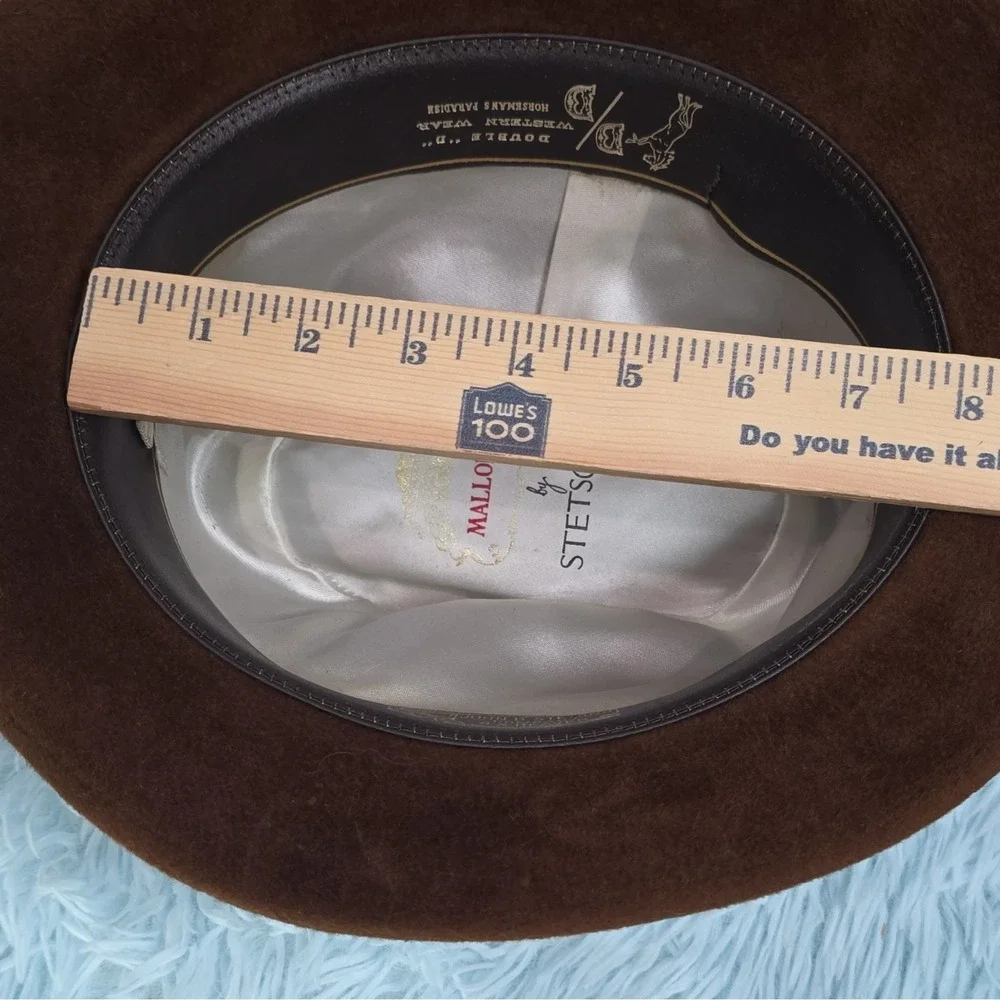 Stetson Mallory 4X Beaver Brown Western Hat Double D Pinch Fedora Feather